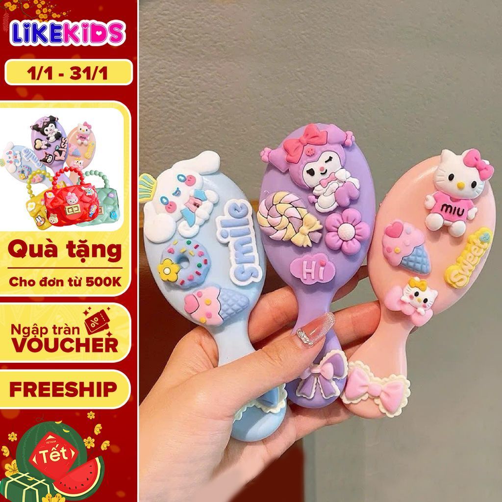 LƯỢC CHẢI ĐẦU cho bé gái hoạ tiết dễ thương LikeKids