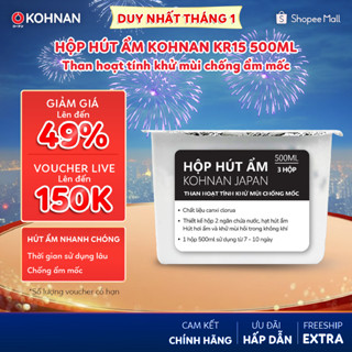  Hộp hút ẩm KOHNAN KR15 500ml than hoạt tính khử mùi chống ẩm mốc 