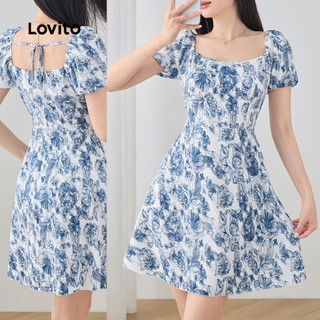  Lovito Váy Thường Ngày Xếp Nếp Họa Tiết Hoa Mùa Hè xuân Dành Cho Nữ L129AD1018 
