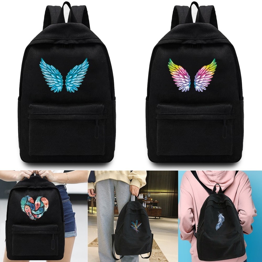 Large Capacity Women Feather Print Backpack Men Cool Travelling Hiking BagPack School Backpack for G