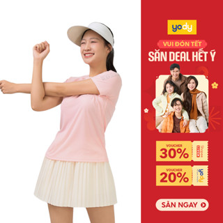  Áo thun thể thao nữ YODY Sport dệt jacquard siêu nhẹ năng động thoáng mát thấm hút tốt WATS25S111 