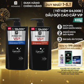   Dung Tích Lớn  Dầu gội nam Cao Cấp Romano VIP Passion   Vision mùi Hương Bí Ẩn Nam Tính 830G 