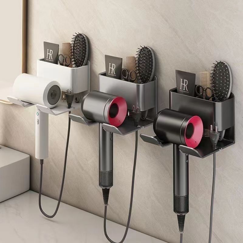 New Product#[7483People Collection]Bathroom Hair Dryer Holder No-Drill Hair Dryer Rack Bedroom Stora