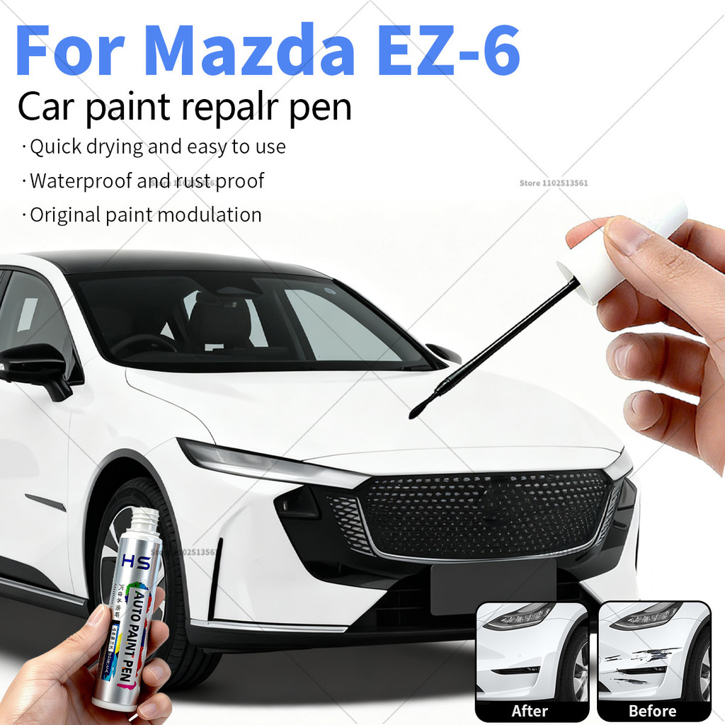 Dành Cho Xe Mazda EZ-6 Sơn Sửa Chữa Bút Touch Up Scratch Remover DIY Phụ Kiện Ô Tô Đen Trắng 34K Xan