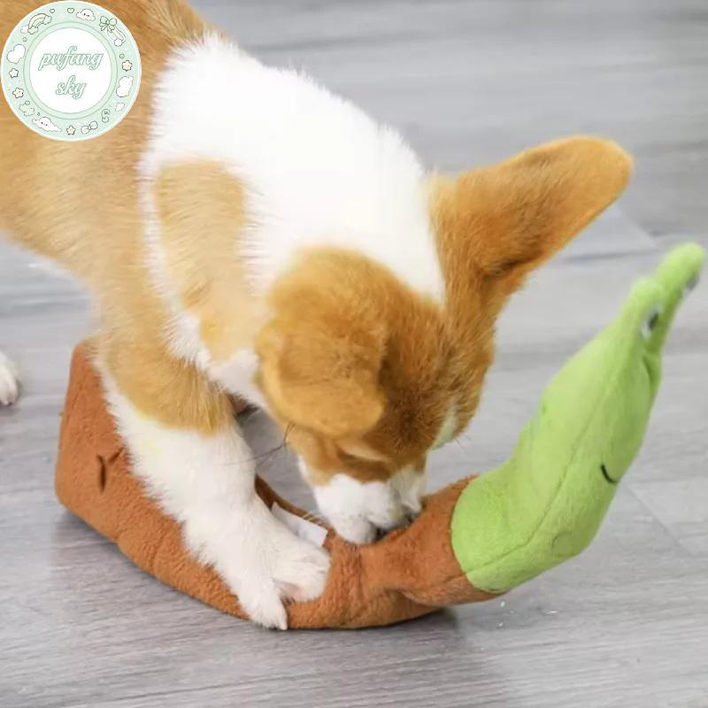 PUSKY Chó Squeak Đồ Chơi Thú Cưng Đánh Hơi Sang Trọng Ốc sên Đồ Chơi Thức Ăn Tây Tạng Răng Hàm Xếp H