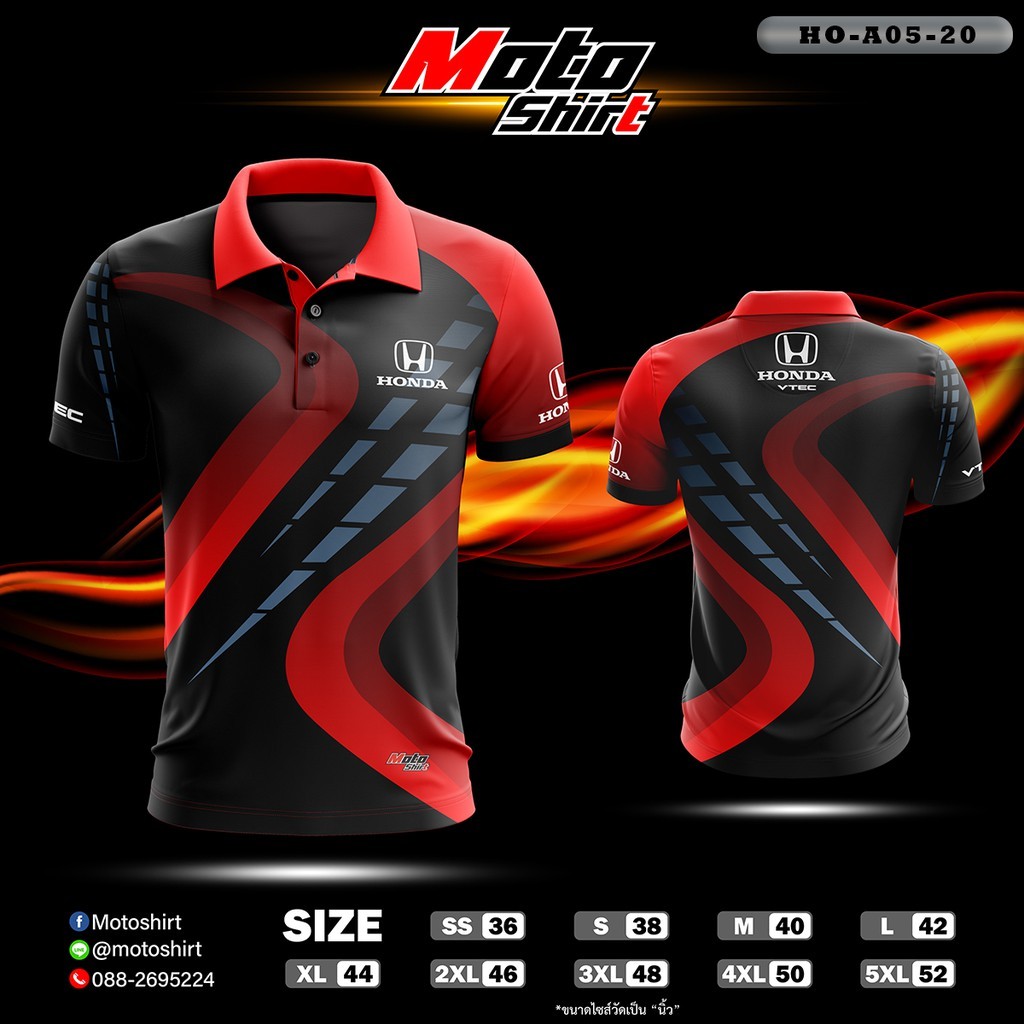 Áo thun thể thao đua xe Honda Racing Team