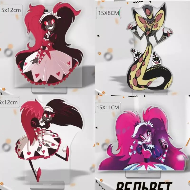 Standee Hazbin Hotel nhân vật Velvet Sir Pentious mô hình mica Acrylic trang trí bàn học quà tặng an