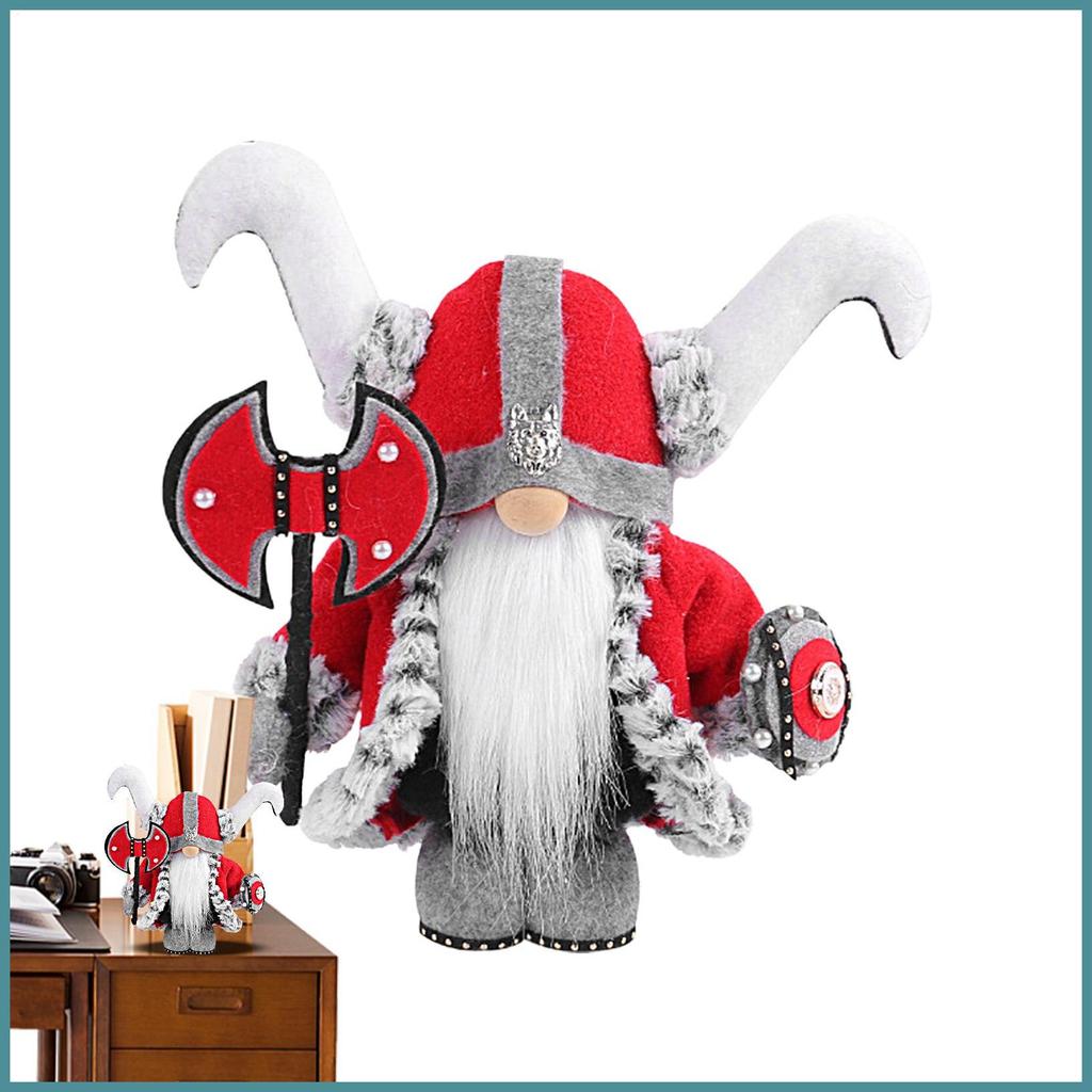 Viking Gnome Lùn Sang Trọng Búp Bê Gnome Hình Viking Điêu Khắc Gnome Chiến Binh Điêu Khắc Thời Trung