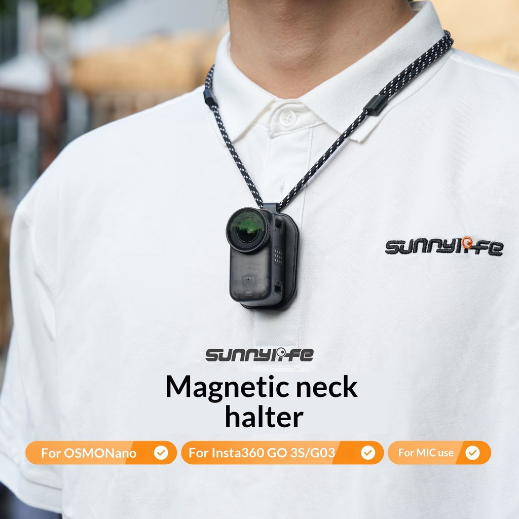 Sunnylife Thích Hợp Cho DJI OSMO NANO / GO 3 / 3S Dây Đeo Cổ Từ Tính Người Đầu Tiên Chụp Mic Dây Mic