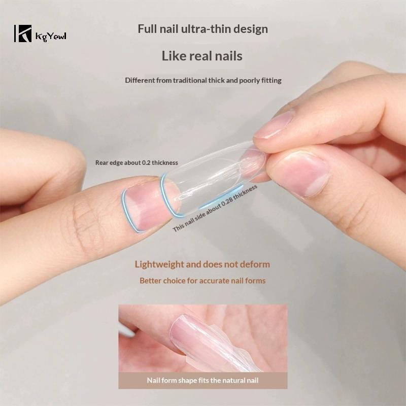 KgYewl 180 Chiếc Sandwich Dual Nail Form Dài Quan Tài Almond15size Extensions-Dual Forms Top Nail Fo