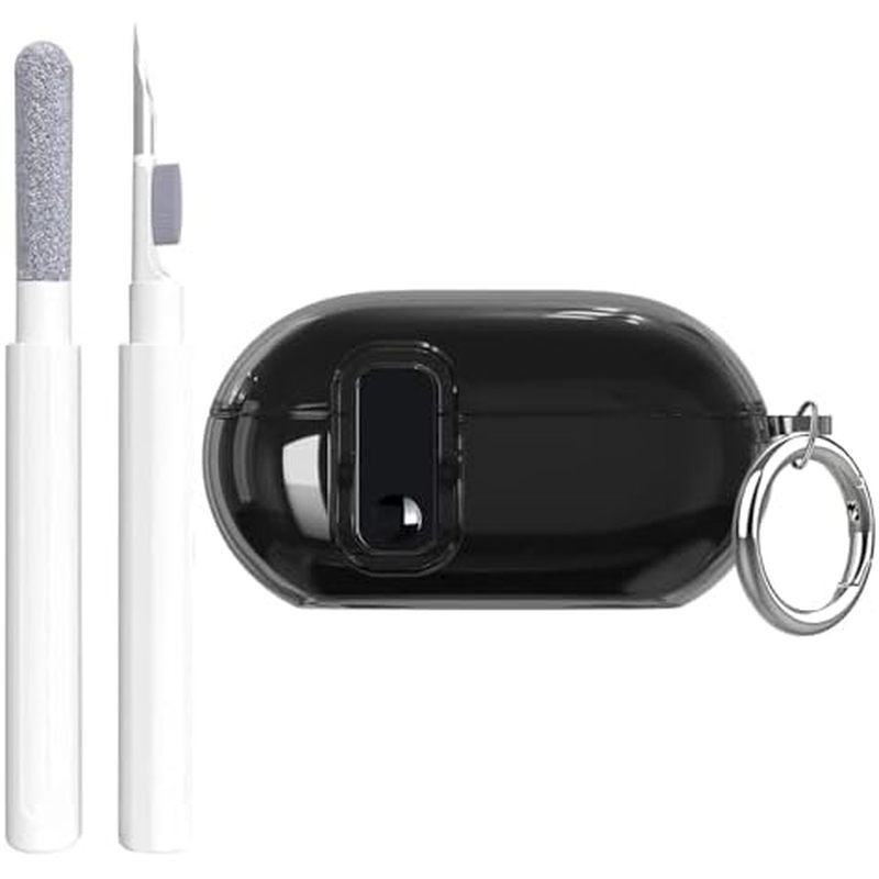Aircawin cho Beats Solo Buds Case Clear với khóa an toàn 2024, Vỏ TPU trong suốt mềm chống sốc cho B