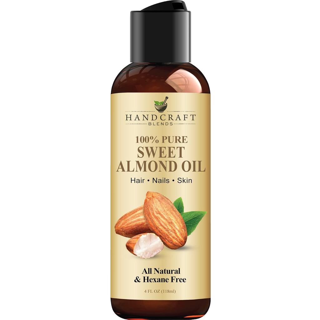 Thủ côngBlendsAlmondOil-4FlOz-100% Pureand-PremiumGradeCarrierOilforandHair-HairandBody-Massage-Hexa