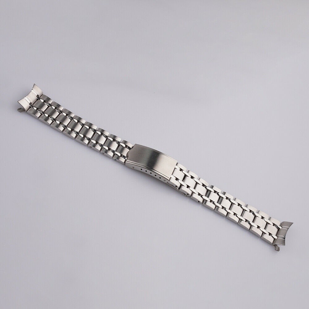 4/13✈Vòng tay dây đeo đầu cong bạc cổ điển SEIKO 19mm 6139-6012 6139-6010