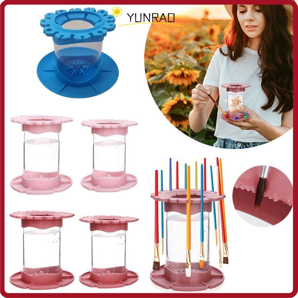 YUNRAO Rinse Cup Brush Organizers Palette Cleaning Tool With Brush Holder Brush Washer Paintbrush Cl