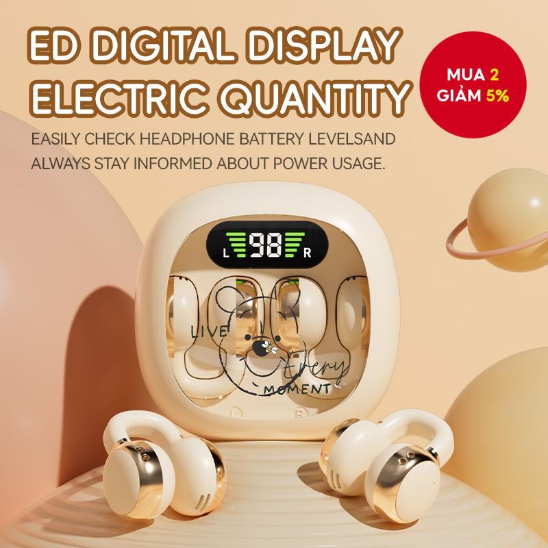 Tai nghe Disney X31 Tai nghe Tai nghe Bluetooth không dây Tai nghe kẹp tai ANC HiFi Stereo ENC Gấu M