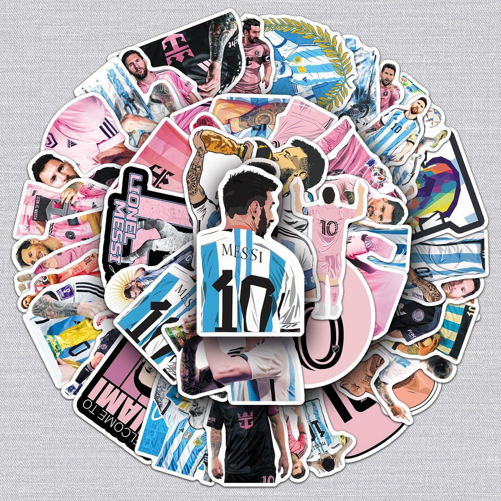 50 Tờ Messi Dán Messi Người Thể Thao Ngôi Sao Chống Thấm Nước Trang Trí DIY Hành Lý Máy Tính Cốc Nướ