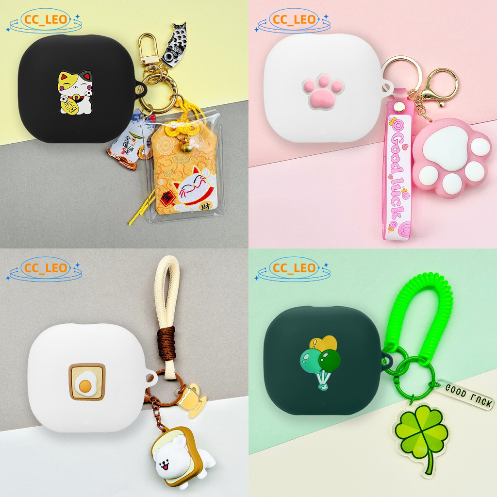 Suitable for Anker Soundcore Liberty 4 Pro Case Silicone Soft Case Cute Cat Paw Toast Puppy Keychain