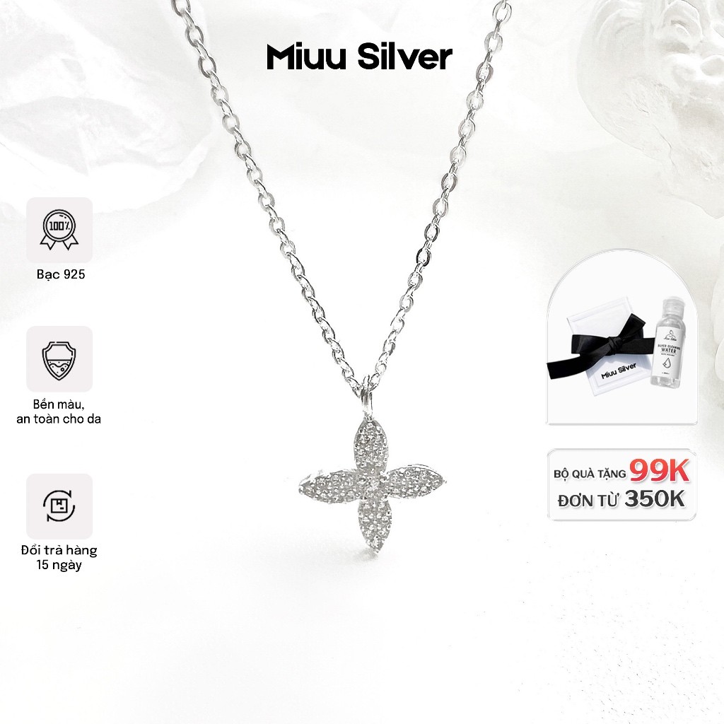 Vòng cổ bạc 925 Miuu, vòng cổ bạc hoa Lilac