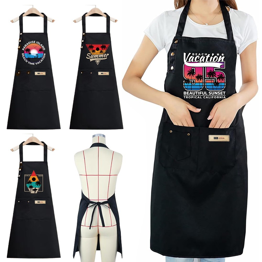 Protect clothing Apron for restaurant Barbecue oil-proof Polyester apron Convenient to wear holiday 