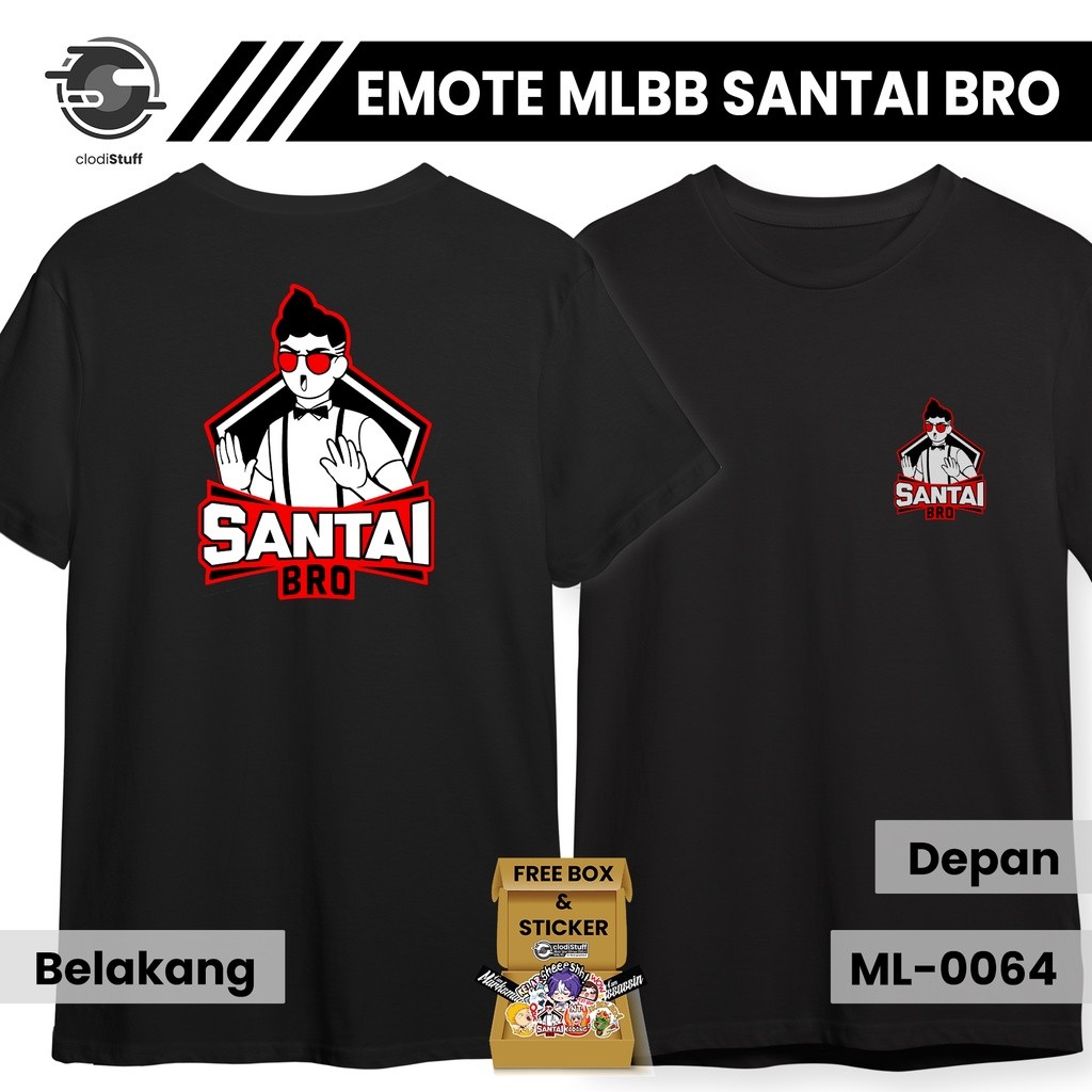 Emote Santai Bro Geek Fam Mobile Legends Emot Ml Ml Mlbb Legends Áo thun ngắn tay màu đen