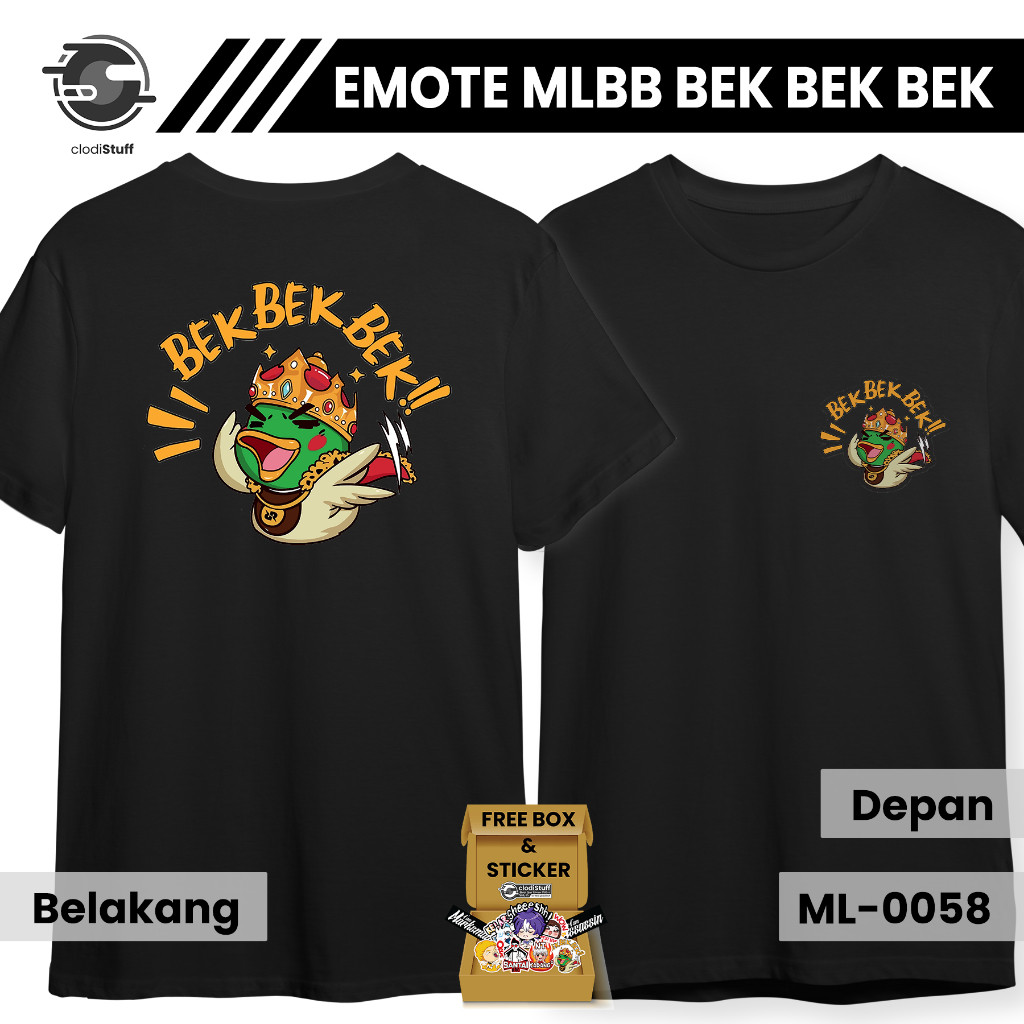 Emote Bekbek Rrq Emot Mobile Legends Ml Legends Áo thun ngắn tay màu đen