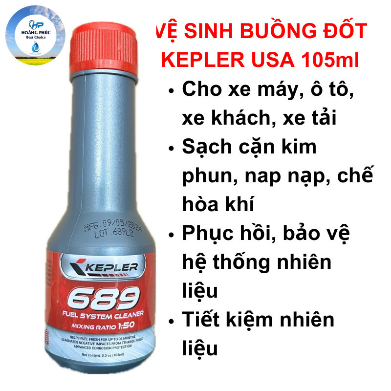 Phụ Gia Vệ Sinh Buồng Đốt, Súc Béc Xăng KEPLER 689 105ml Fuel System Cleaner Nhập Khẩu Từ Mỹ Cho Xe 