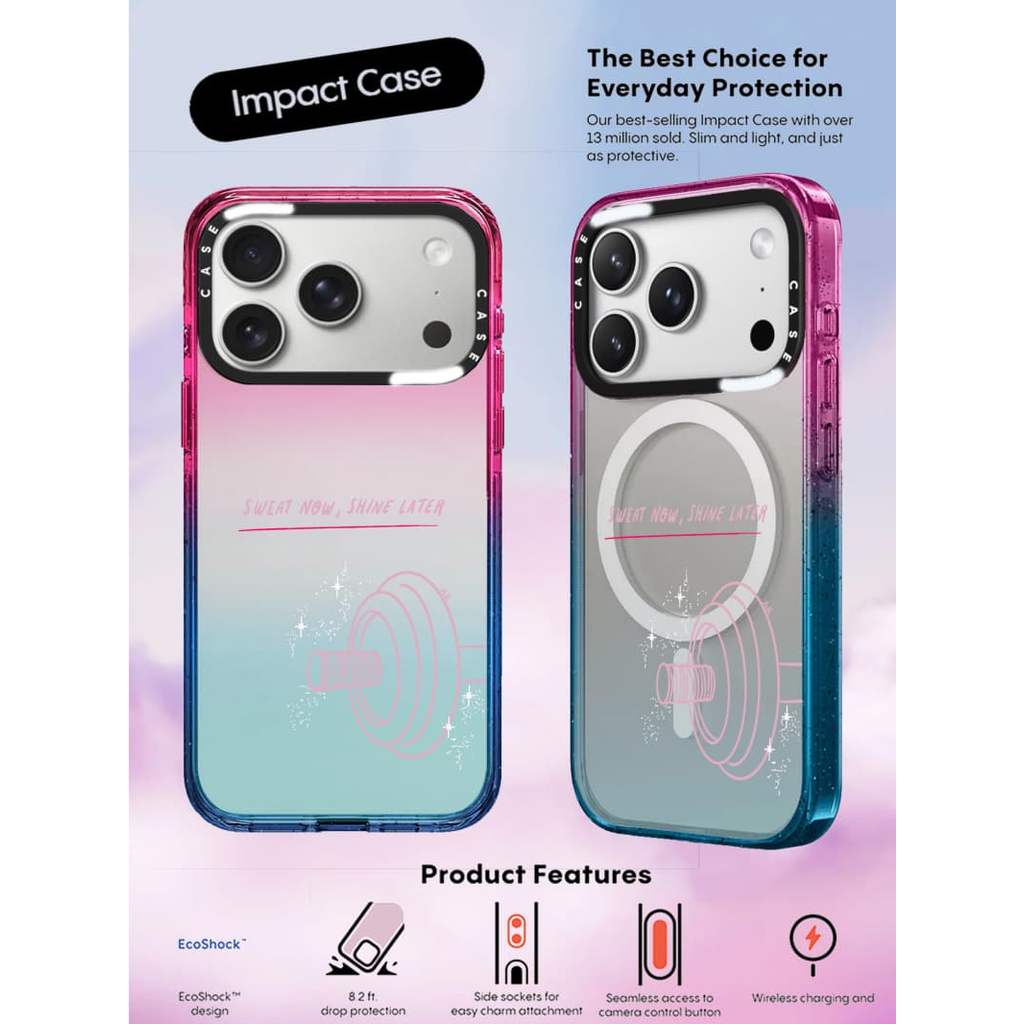 CASECASE X Shine Mode On Case Cotton Candy Clear Hard Từ Hút Tác Động Dành Cho Apple IPhone 12 13 14