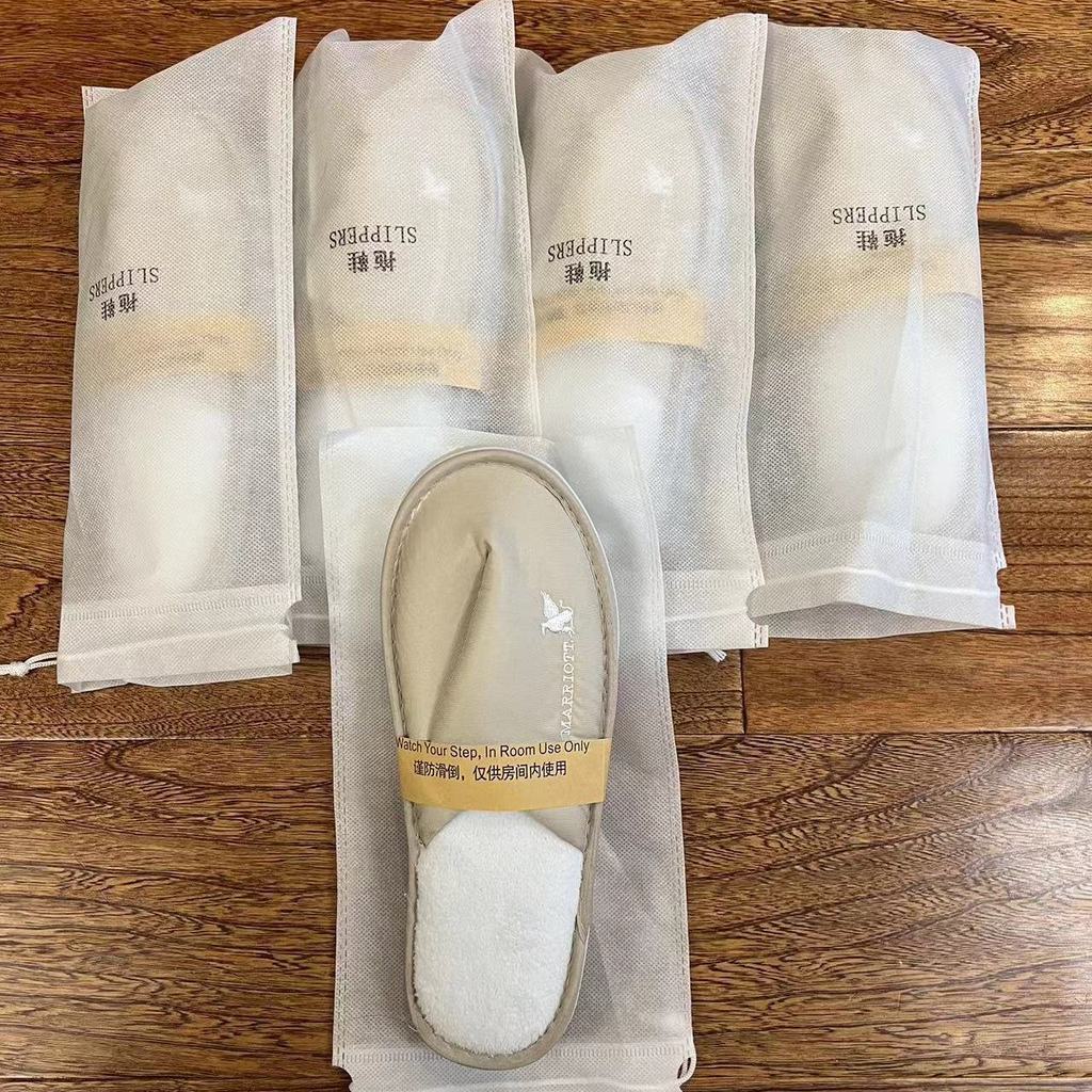 JW Wanhao Dép Khách Sạn Năm Sao Dép Khách Sạn Bên Trong Lông Cừu Đế Dày Chống Trơn Trượt Dép Không L