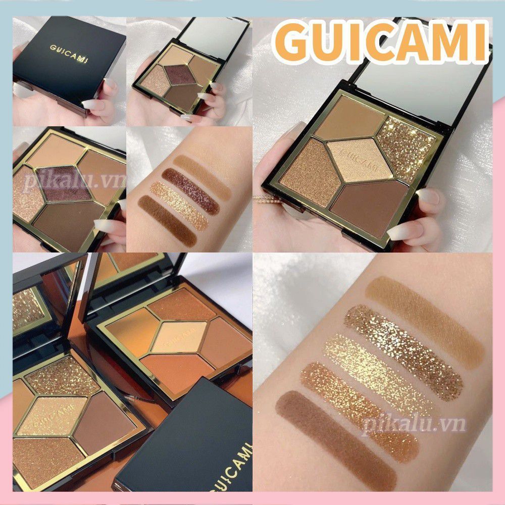 Phấn mắt GUICAMI Behind the Scenes 5 màu lì, ánh nhũ tự nhiên, bóng mượt, chống thấm nước, lâu trôi.