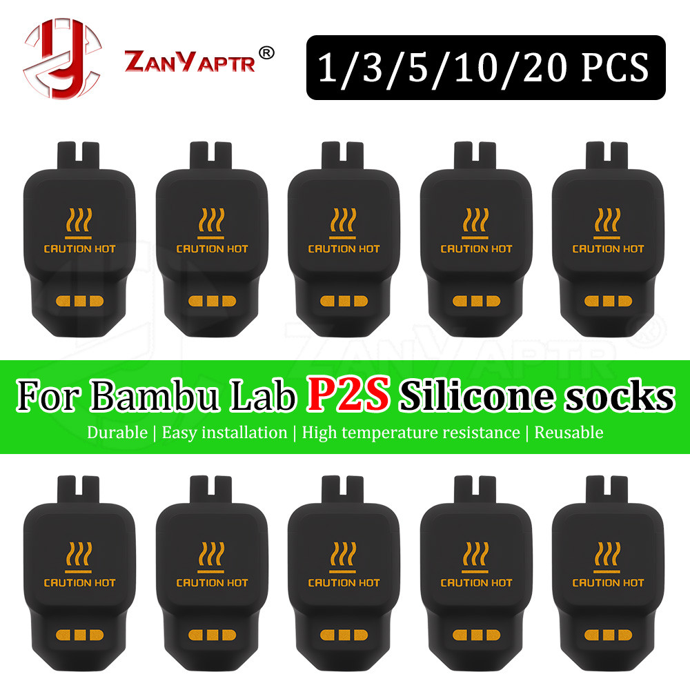 Tất silicon màu đen xanh lá cây Bambu Lab P2S Vỏ cách nhiệt Hotend Màu sắc độc quyền cho phụ kiện má