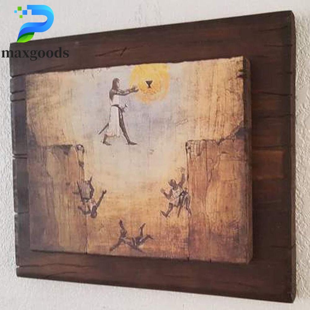 MAXGOODS Grail Knight Tranh, Gỗ Indiana-jones Leap of Faith Bản sao, Nghệ thuật treo tường Knight-le