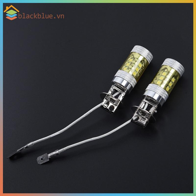 BBLUE 2 Đèn LED Sương Mù 12-24V H3 80W 16 Đèn LED Ô Tô SMD Màu Vàng Công Suất Cao.