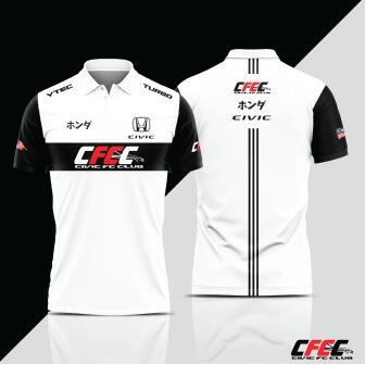 Áo thun cổ áo Honda Civic White Edition Microfiber Jersifelda