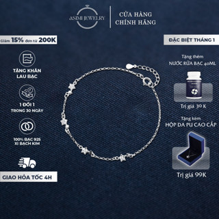  Lắc tay bạc Ý S925 nữ mặt ngôi xinh xắn Asimi vòng tay bạc xi bạch kim nhỏ xinh Star Cute LT33 