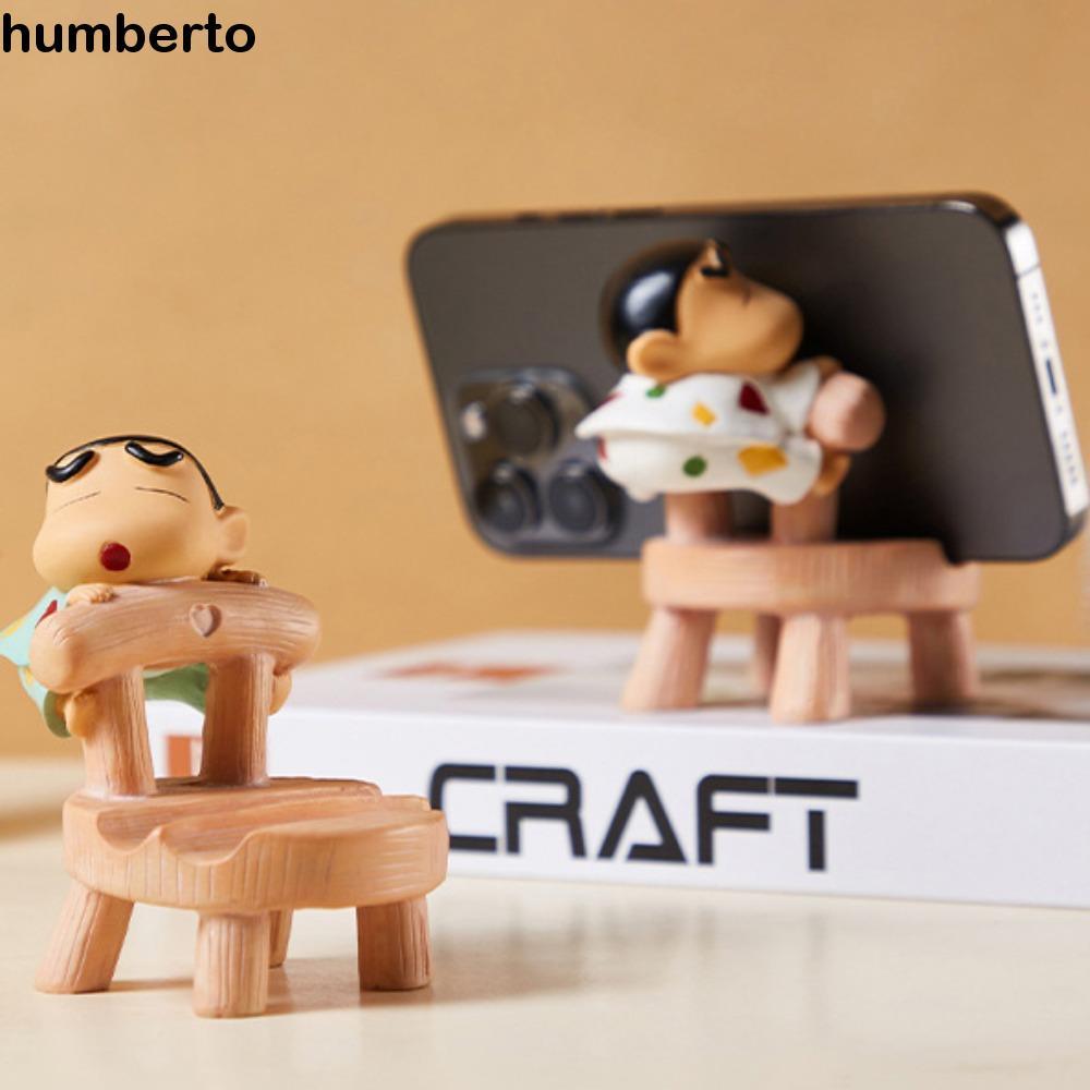 Giá đỡ điện thoại HUMBERTO Crayon Shin-Chan, Giá đỡ điện thoại di động búp bê nhựa hình ghế Shin-cha
