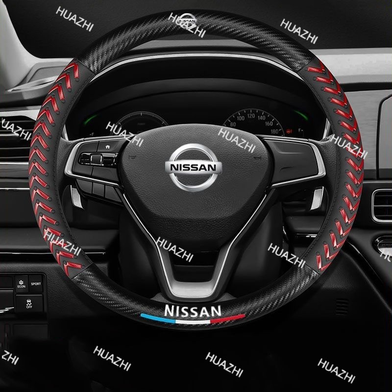 ZC Nissan Sợi Carbon Da Vô Lăng Penutup Sterenng Không Mùi Almera Xtrail Navara Teana Nissan Almera 