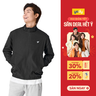  Áo Khoác Gió Nam Cổ Dựng Cúc Bấm YODY gió co giãn nhẹ mềm mại MCWC25F019 