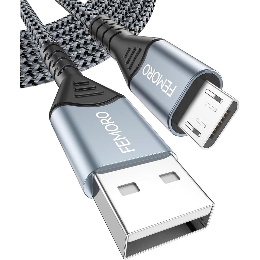 Cáp FEMORO USB sang Micro USB dài 10 ft 480Mbps Truyền dữ liệu & Sạc 12W, Dây sạc MicroUSB 2.0 10ft 