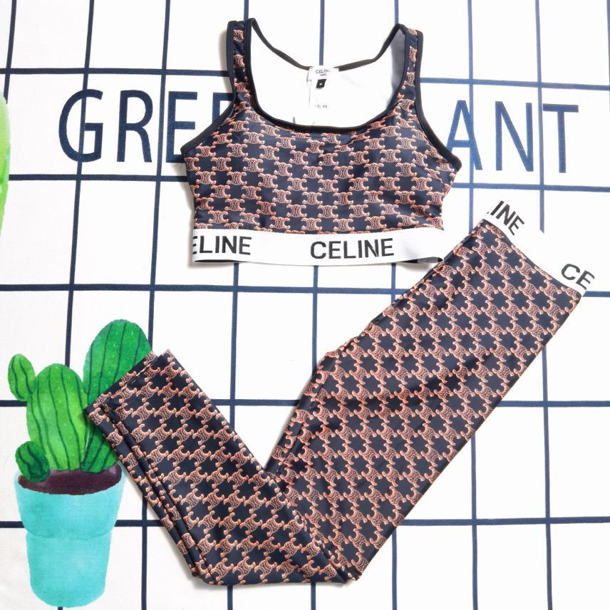 Bộ đồ thể thao thời trang Celine2563 - Áo vest và quần skinny phù hợp cho yoga và fitness