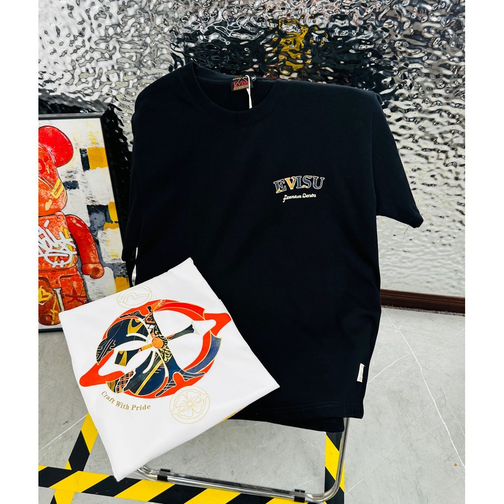 EVISU Áo Thun Nam Nữ Cổ Tròn, Đáy Sơ Mi Sang Trọng - Chính Hãng 2026