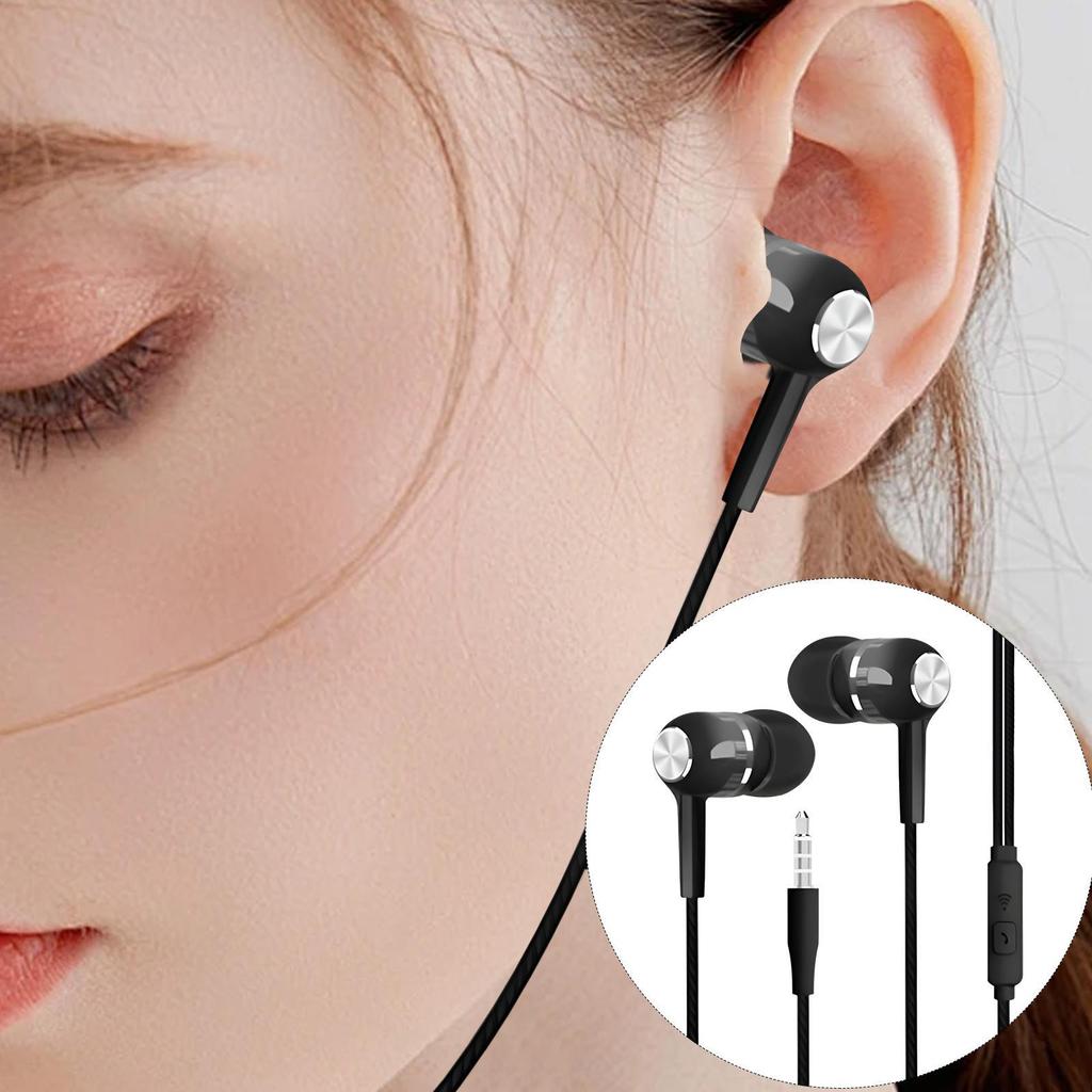 Ear Buds Wired in-Ear Headphones Wired with Microphone 3.5mm Jack Bass Boost Sound Earphone for Airp