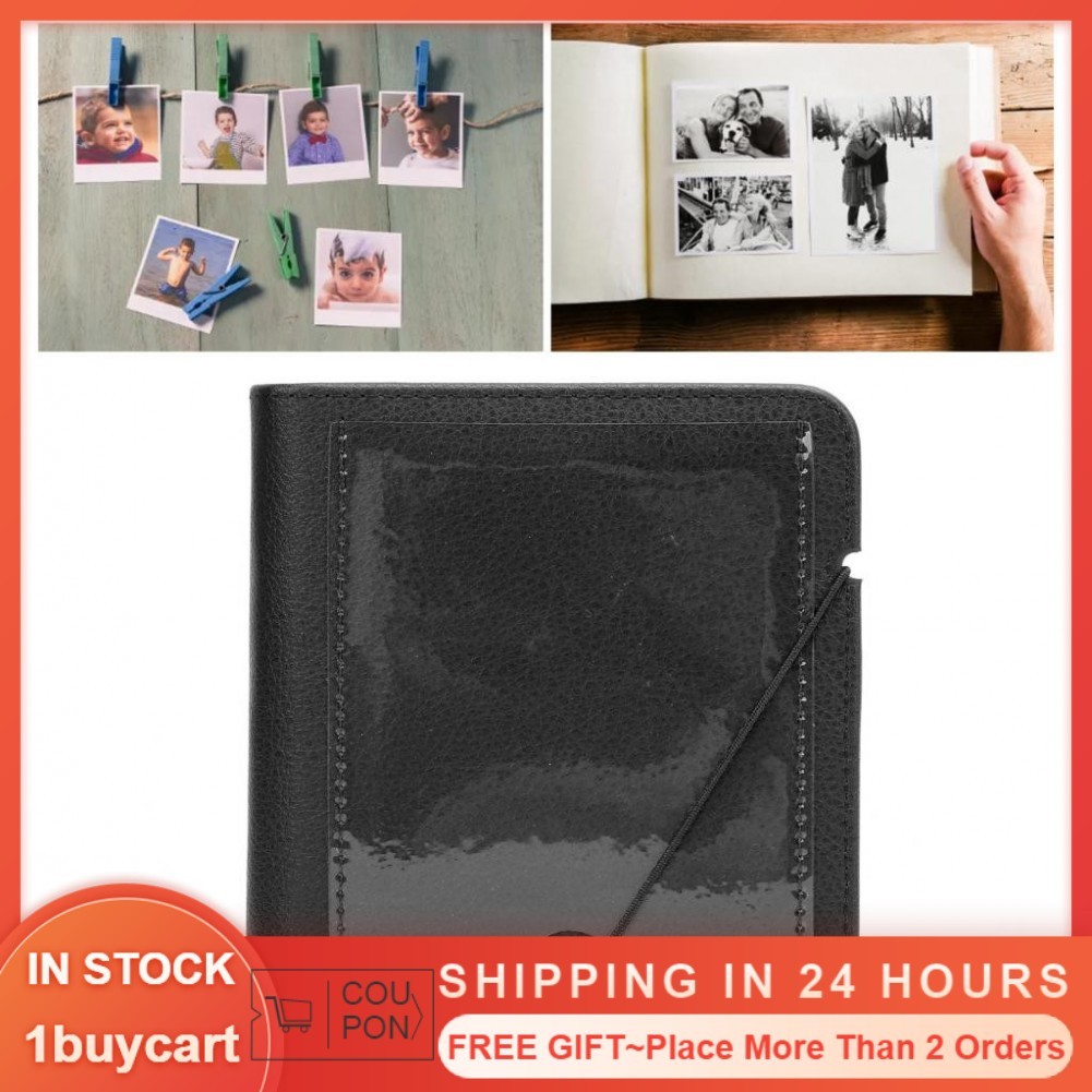 1buycart1-VN 28 pockets album ảnh cho Square W210 W300 W400 Phim Camera Retro PU Leather Book với dâ