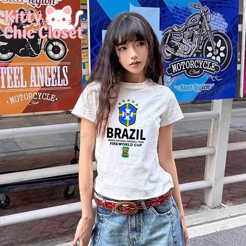 (Hồ Chí Minh)🚚 Áo croptop nữ Brazil, áo thun ôm dáng thời trang, hot girl street style 2026-Áo baby 