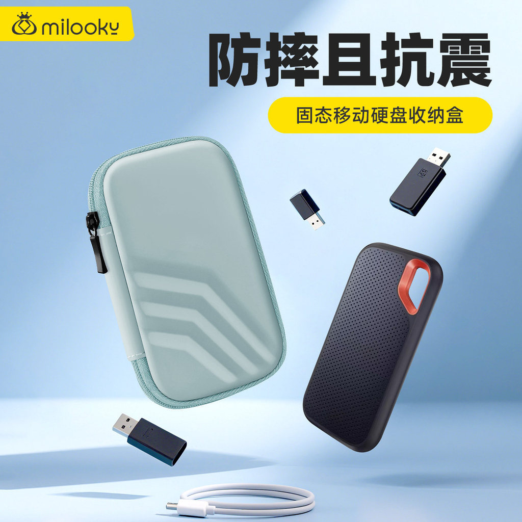 Thích hợp cho ổ cứng SanDisk Hộp lưu trữ vỏ cứng chuyên dụng Túi lưu trữ du lịch Ổ cứng thể rắn di đ