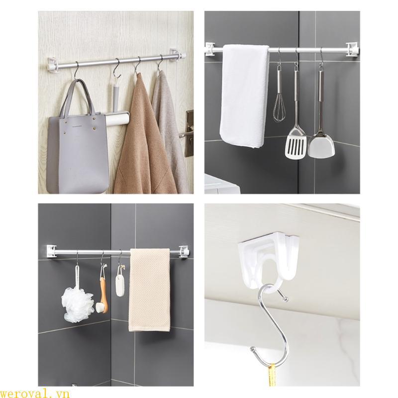2 Pack Self Adhesive Curtain Rod Holders Brackets Adhesive Wall Mount Drape Hook