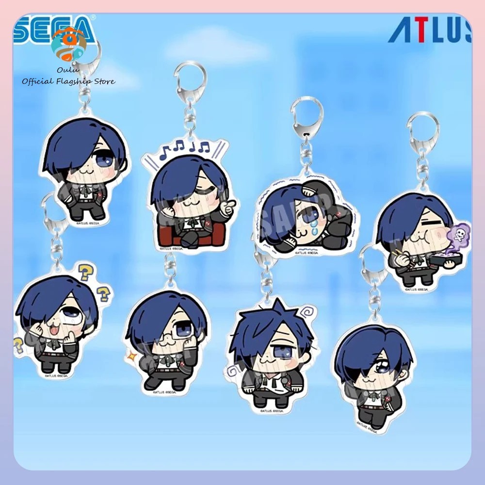 Móc khóa Persona 3 Reload Protagonist Makoto Yuki Mica Acrylic Chibi trang trí cặp sách quà tặng fan
