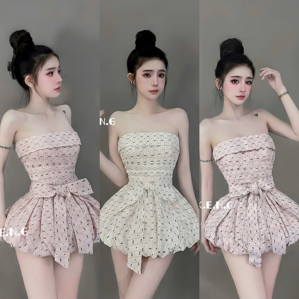 Đầm cup ngực nơ chân váy bí KENG CABOXIN DESIGN2