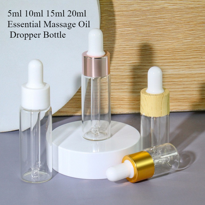 5ml 10ml 15ml 20ml Chai Nhỏ Giọt Rỗng Chai Thủy Tinh Tinh Massage Tinh Dầu Pipet