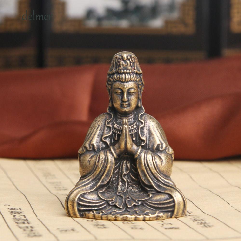 DELMER GuanYin Bodhisattva Vật Trang Trí, Thiền Hình Tượng Guanyin Tượng Phật, Tôn Giáo Retro Tay Gu