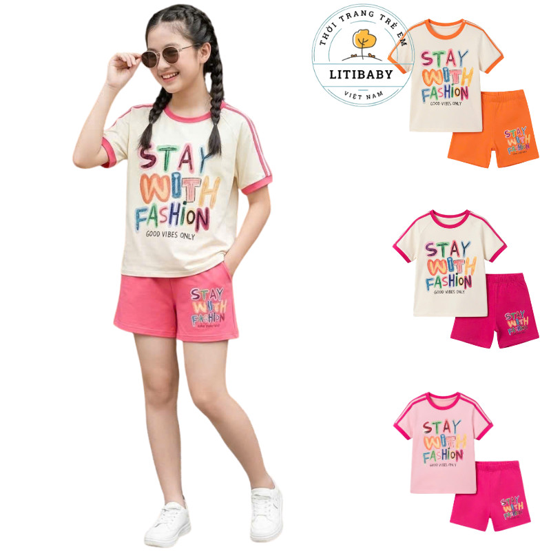 Đồ Bộ Bé Gái Size Đại IDOLI KIDS Size 1XL-5XL (34kg-48kg) Chất Cotton Mềm Mướt, Co Giãn 4 Chiều